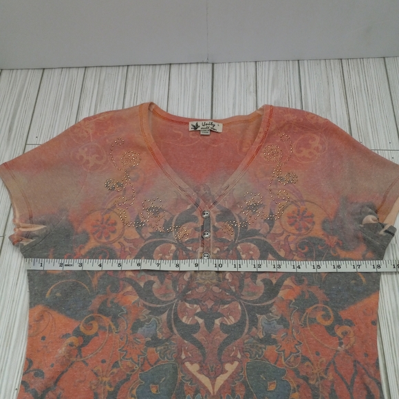 Unity World Wear Rhinestone Boho Tee - Picture 5 of 7